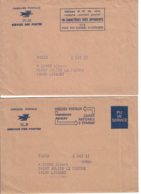 2 Enveloppes Des Chèques Postaux - Service Des Postes - Envoi En Franchise De Paris Pour Le Calvados - Burgerlijke Brieven Zonder Portkosten