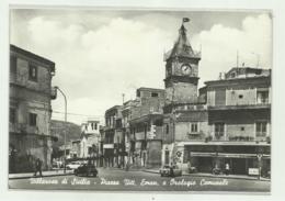 VILLAROSA DI SICILIA - PIAZZA VITT. EMAN. E OROLOGIO COMUNALE   VIAGGIATA  FG - Enna