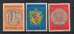 VATICANO 1970 CENTENARIO CONCILIO ECUMENICO SASS. 484-486 MNH XF - Ungebraucht
