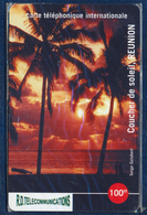 REUNION TORCTELECOM 100 FRANCS REMOTE MEMORY PHONECARD TELECARTE SUNSET COUCHER DE SOLEIL MINT SEALED - Reunión