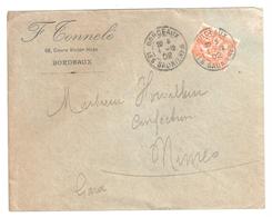 BORDEAUX Lettre Entête TONNELE 15 C Mouchon Yv 117 Ob 1902 - Covers & Documents