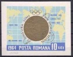 Romania 1964 Sport Olympic Games Gold Medal Mi#Block 59 Used - Gebruikt
