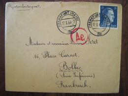 Gastarbeiterpost Allemagne 1944 France LAGER Censure Enveloppe Deutsches Reich DR STO Reco Recommandé JOFTA BOLBEC - Guerra Del 1939-45