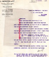 75-PARIS-LETTRE L.  MONTES 14 RUE LANCRY-PEAUSSERIE PELLETERIE A  VERGNIAUD RATINAUD ST SAINT JUNIEN GANTERIE 1930-GANTS - Ambachten