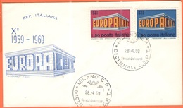 ITALIA - ITALY - 1969 - Europa Cept - Milano Decennale CEPT - FDC - Filagrano - 1969