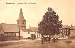 Erquelinnes - L'Eglise Et Place Du Béguinage (animée, 1937) - Erquelinnes