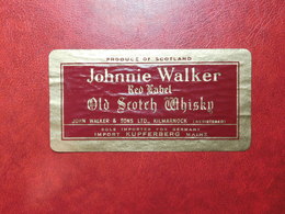 Johnnie Walker - Red Label - Produce Of Scotland - Vintage Old Whisky Label Etiquette Etichetta - Whisky