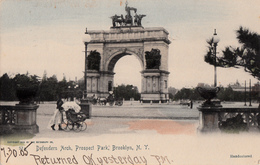 New York City Brooklyn - Defenders Arch - Prospect Park - Handcolored - Dos Simple Back - Written 1905 - 2 Scans - Brooklyn