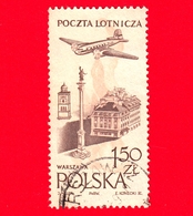 POLONIA - Usato - 1957 - Aereo - Warszawa - Castello Reale Di Varsavia - 1.50 Zl - P. Aerea - Usados