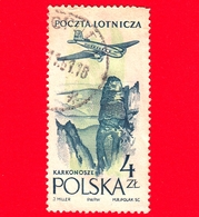 POLONIA - Usato  - 1957 - Aereo - Montagne Di Karkonosze - 4 Zl - P. Aerea - Gebraucht