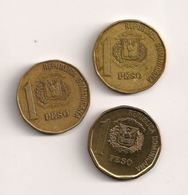 Dominicaine - 1 Peso 1991 - 1 Peso 2002 - 1 Peso 2008 - Dominicaine