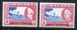 2 Sellos De Malaya Selangor Y Trengagu - Sonstige & Ohne Zuordnung