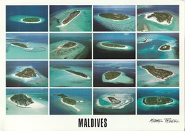 * Cartolina - Maldive - Vista Aerea Dei Atolli - Viag. Per Bologna 2004 - Maldive