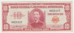 Dominican Republic 10 Pesos 1962 VF+ Pick 93 - Dominikanische Rep.