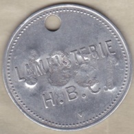 Jeton Mines. Gard. LAMPISTERIE H.B.C Houillères Du Bassin Des Cévennes. Contremarque 1581, En Aluminium. - Professionals/Firms
