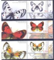 2018. Kyrgyzstan, Butterflies Of Kyrgyzstan, 3v With Labels, Mint/** - Kirghizistan