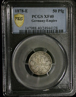 *** (J008) 50 Pfennig 1878 E *PCGS XF40* (SILBER - ARGENT - SILVER) DEUTSCHLAND Deutsches Reich - 50 Pfennig