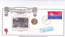 Bi-Centenaire De La Révolution Française. Enveloppe & Sa Médaille - Révolution Française