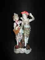 Ancien Couple D'amoureux Porcelaine De Sitzendorf Allemagne Fin XIX ème - Altri & Non Classificati