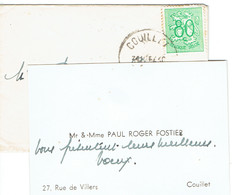 Ancienne Carte De Visite De Mr Et Mme Paul Roger Fostier, Rue De Villers, Couillet - Tarjetas De Visita