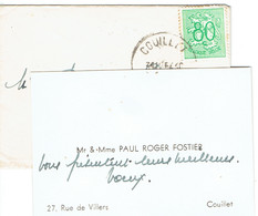 Ancienne Carte De Visite De Mr Et Mme Paul Roger Fostier, Rue De Villers, Couillet - Visiting Cards