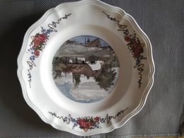 HENRI LOUX - SARREGUEMINES OBERNAI ALSACE - ASSIETTE PLATE - VIEILLE FERME - Sarreguemines (FRA)