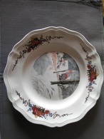 HENRI LOUX - SARREGUEMINES OBERNAI ALSACE - ASSIETTE PLATE  - EGLISE - MOULIN A EAU - HIVER - Sarreguemines (FRA)