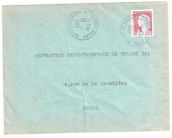 St PATERNE RACAN Indre Et Loire Lettre Ob 15 12 1962 Dest Tours 25c Decaris Yv 1263 - Briefe U. Dokumente