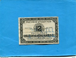 U S A- Vignette *timbre Fiscal*TAX PAID STAMP FOR "OLEO  MARGARINE 12 Tax One Fourth Cent Per L.B -PERFORATED - Perfins