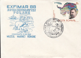 79284- SHIP, POLAR BEAR, POLAR NAVIGATION DAY, SPECIAL COVER, 1986, ROMANIA - Eventi E Commemorazioni