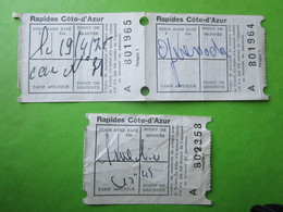 BILLET TICKET  " Rapides COTE-D'AZUR  " " - Welt