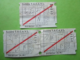 BILLET TICKET Société T.A.C.A.V.L.  - Pré Du Lac A.M. - Mundo