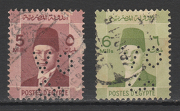 Egypt - 1937 - RARE - Perfin. - ( King Farouk - 5 & 6 M ) - Used Stamps