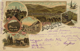Gruss Aus Deutsch - Landsberg Litho Franz Deix . P. Used 1897  To Villa Des Servanches Villers Sur Mer Calvados - Deutschlandsberg