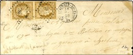 PC 786 / N° 1 Paire Càd T 15 CHATEAUNEUF-DU-FAOU 28 16 MAI 52 Sur Lettre Au Tarif Réduit De Militaire Pour Cherbourg. -  - 1849-1850 Ceres