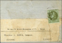 Càd T 17 LE HAVRE (74) / N° 39 Sur Imprimé Complet Sous Bande Pour Langon. 1871. - TB. - R. - 1870 Emissione Di Bordeaux