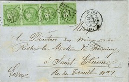 GC 1307 / N° 42 Bande De 4 Càd T 17 DIJON (20). 1871. - TB. - R. - 1870 Emissione Di Bordeaux