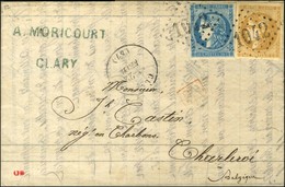 GC 1042 / N° 43 + 45 Càd T 16 CLARY (57) Sur Lettre Pour Charleroi. 1871. - TB. - 1870 Emisión De Bordeaux