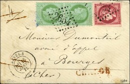 GC 2654 / N° 49 Rose Carminé Foncé (très Belle Nuance) + 53 (2) Càd T 17 NEVERS (56) Sur Lettre Chargée. 1873. - TB / SU - 1870 Ausgabe Bordeaux