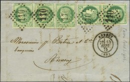 GC 110 / N° 53 Paire + Bande De 3 Càd T 17 ANNECY (89) Sur Lettre En Double Port Local. 1875. - TB / SUP. - R. - 1871-1875 Ceres