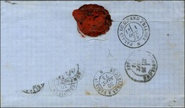 GC 5063 / N° 60 Càd T 16 SIDI-BEL ABBES / ALGERIE + BM Sur Lettre Avec Long Texte Adressée à Compiègne Et Réexpédiée à V - 1871-1875 Cérès