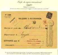 Càd PARIS / R. DE CHOISEUL / N° 97 (infime Def) Sur Valeurs à Recouvrer Pour Alexandrie. 1888. - TB. - R. - 1876-1878 Sage (Tipo I)