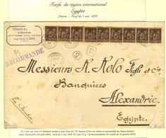 Càd PARIS 63 / PL. JEANNE D'ARC / N° 97 (9) Sur Lettre Recommandée Au 8ème échelon Pour Alexandrie. 1894. Exceptionnelle - 1876-1878 Sage (Typ I)