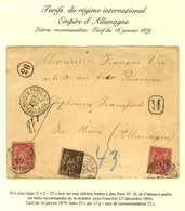 Càd PARIS (93) / R. DE CHATEAU LANDON / N° 97 + 98 (2) Sur Lettre Recommandée 4 Ports Pour Francfort. 1894. - TB / SUP.  - 1876-1878 Sage (Typ I)