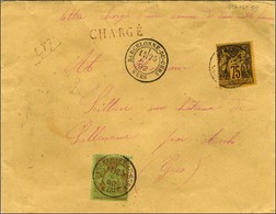 Càd T 18 BARCELONNE-DU-GERS / GERS / N° 96 + 99 Sur Lettre Chargée. 1892. - SUP. - 1876-1878 Sage (Tipo I)