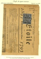 Càd MARSEILLE / PREFECTURE / N° 83 Bloc De 4 Sur Journal Entier LA GAZETTE DE FRANCE (3ème échelon Rayon Général). 1893. - 1876-1878 Sage (Tipo I)