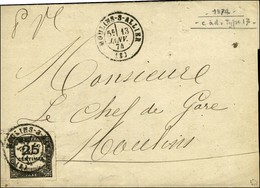 Càd T 17 MOULINS-S-ALLIER (3) / Timbre-taxe N° 5 Percé En Ligne. 1874. - TB / SUP. - R. - 1859-1959 Lettres & Documents