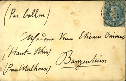Càd PARIS / R. ST DOMque ST GN N° 58 2 SEPT. 70 (erreur De Date Sur Carte Pour Banzenheim (Haut Rhin) Par Mulhouse. Au V - War 1870