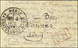 Càd PARIS / LA CHAPELLE St DENIS 4 OCT. 70 + P.P. Rouge Sur Lettre D'un Militaire Pour Vonnas, Au Verso Càd D'arrivée Il - Guerra Del 1870