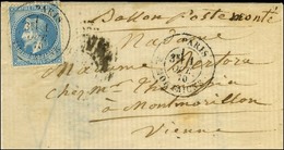 Càd PARIS / R. MONTAIGNE 1 OCT. 70 / N° 29 Sur Lettre Sans Texte Pour Montmorillon, Au Verso Càd D'arrivée 15 OCT. 70. R - War 1870